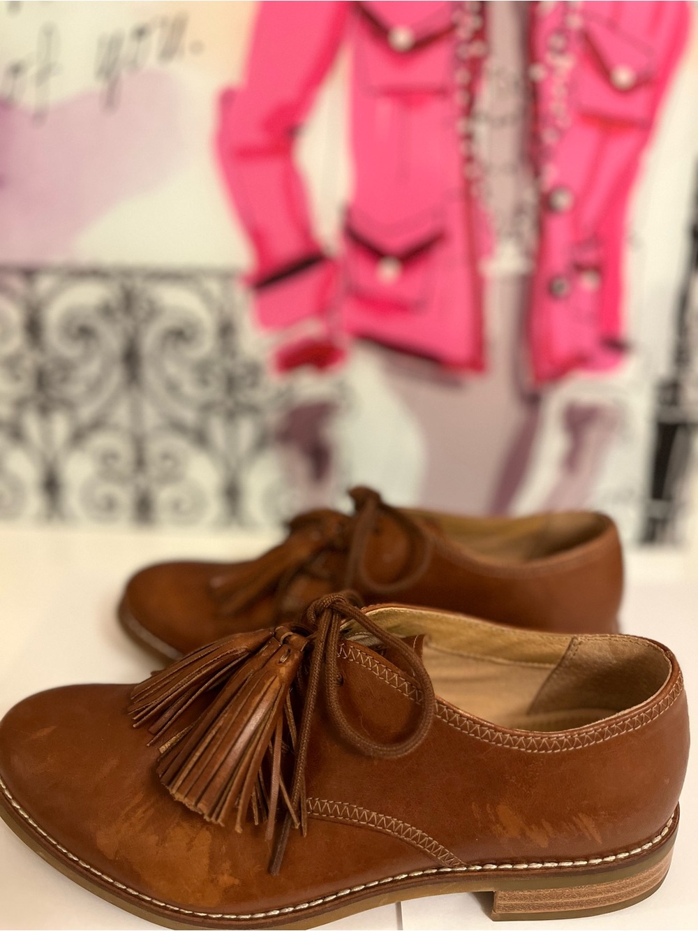 Sperry Women's Classic Cognac/Brown Leather Kiltie Tassel Loafers - Size 8 - Picture 4 of 9